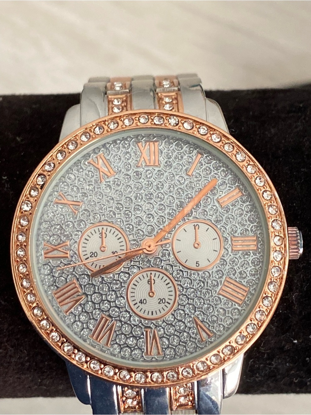 Rose Gold and Silver Crystal Women's Fashion Watch